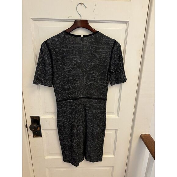 Tibi  Dress Womens Size 4 Black Heather Short Sleeve‎ Sheath Stretch - Picture 5 of 7